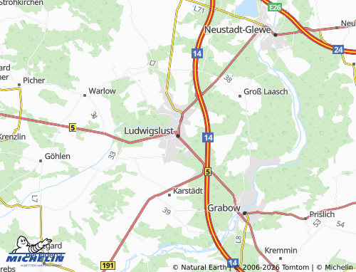 MICHELIN-Landkarte Ludwigslust - ViaMichelin
