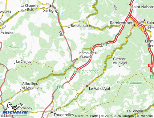 MICHELIN Plombières-Les-Bains map - ViaMichelin