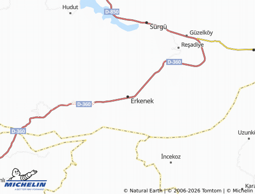 MICHELIN Erkenek map - ViaMichelin
