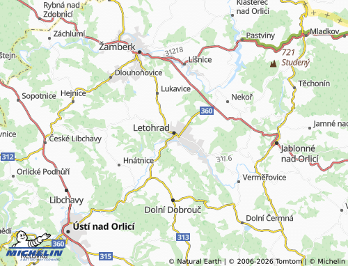 Mappa MICHELIN Letohrad - ViaMichelin