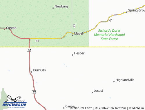 Mappa MICHELIN Hesper - ViaMichelin