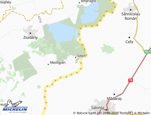 MICHELIN Geszt map - ViaMichelin