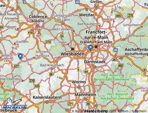 Kaart MICHELIN Rijnland-Palts - ViaMichelin