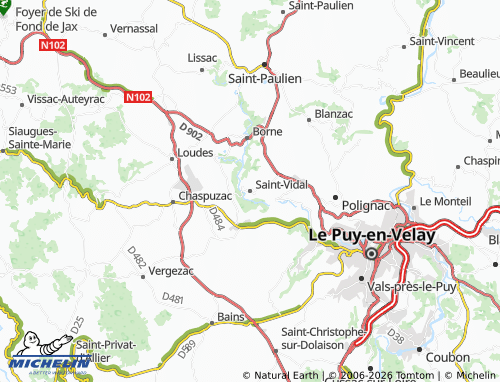 Carte MICHELIN Saint-Vidal - ViaMichelin