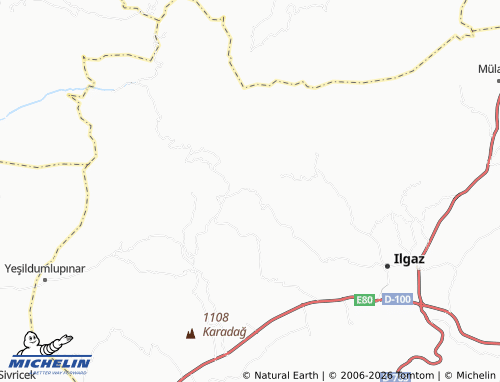MICHELIN Okçular map - ViaMichelin