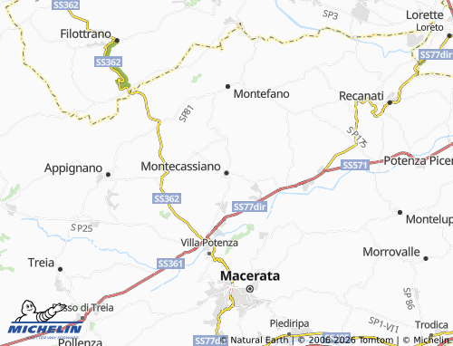 Mappa MICHELIN Montecassiano - ViaMichelin