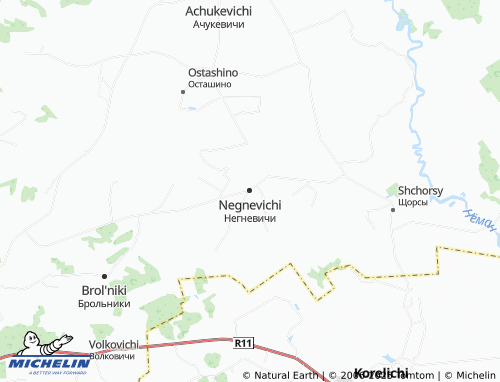 MICHELIN Negnevichi map - ViaMichelin