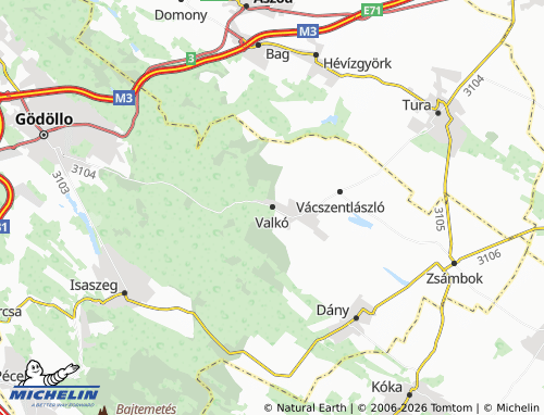 MICHELIN Valkó map - ViaMichelin