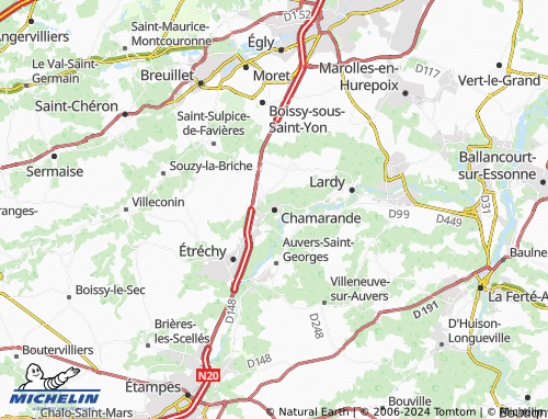 carte-michelin-chamarande-viamichelin