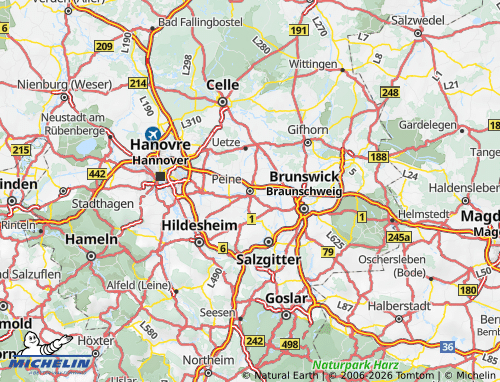 MICHELIN Peine map - ViaMichelin