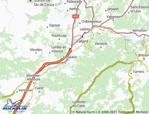 MICHELIN Curbans map - ViaMichelin