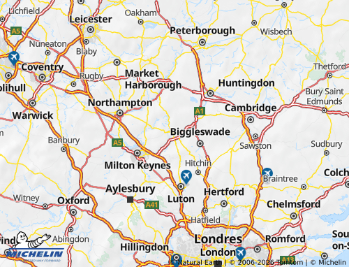 Carte MICHELIN Bedford Borough - ViaMichelin