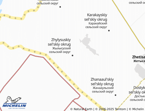 MICHELIN Zhylysuskiy sel'skiy okrug map - ViaMichelin