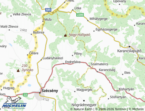 Mapa MICHELIN Piliny - ViaMichelin