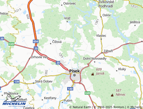 MICHELIN Topělec map - ViaMichelin