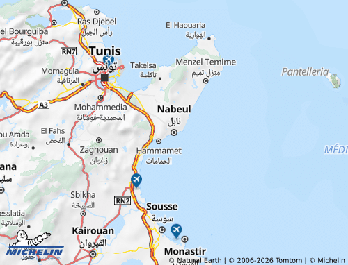 Carte MICHELIN Nabeul - ViaMichelin