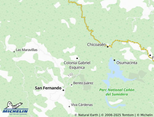 MICHELIN Colonia Gabriel Esquinca map - ViaMichelin