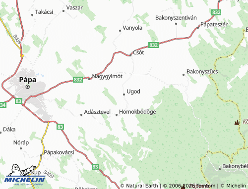 Mapa MICHELIN Ugod - ViaMichelin