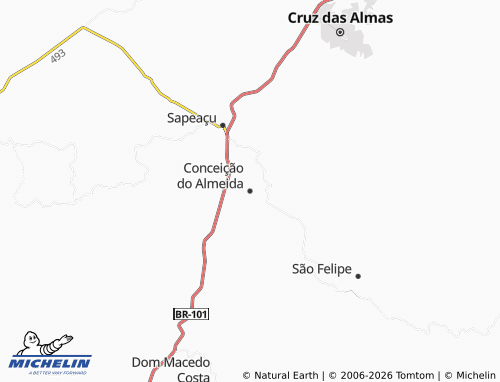 Mapa MICHELIN Conceição do Almeida - ViaMichelin