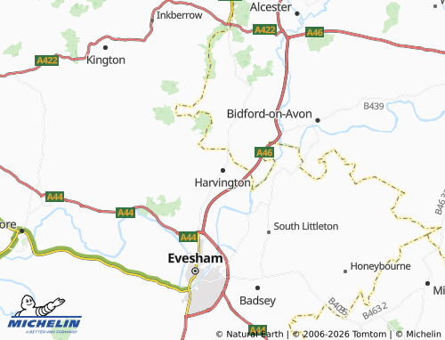 Carte MICHELIN Harvington - ViaMichelin