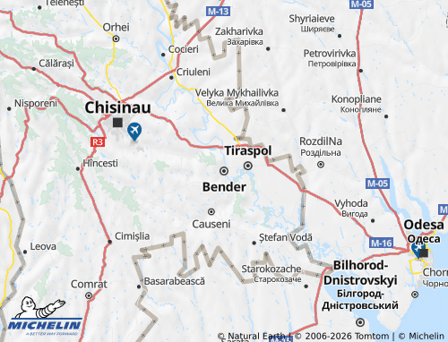 Kaart MICHELIN Municipiul Bender - ViaMichelin