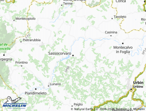 Mapa MICHELIN Sassocorvaro Auditore - ViaMichelin
