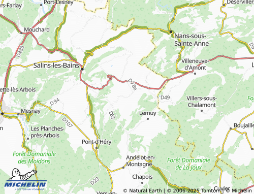 Carte MICHELIN Abergement-lès-Thésy - ViaMichelin