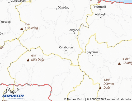 MICHELIN Ortaburun map - ViaMichelin