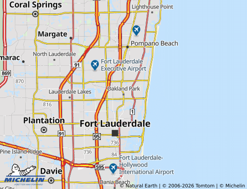 Carte MICHELIN Oakland Park - ViaMichelin