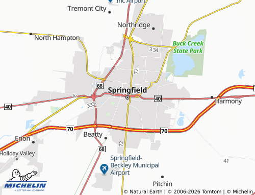 Mappa MICHELIN Springfield - ViaMichelin