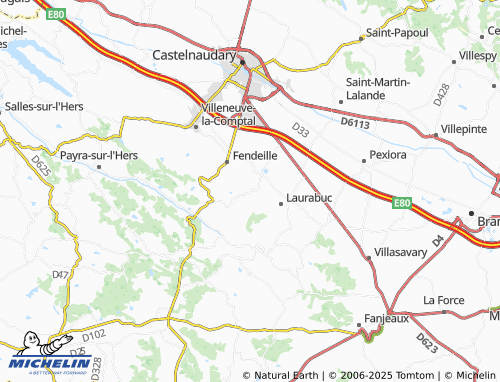 Carte MICHELIN Mireval-Lauragais - ViaMichelin