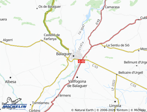 Mappa MICHELIN Balaguer - ViaMichelin