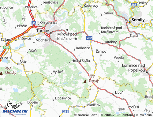 Mapa MICHELIN Radvánovice - ViaMichelin