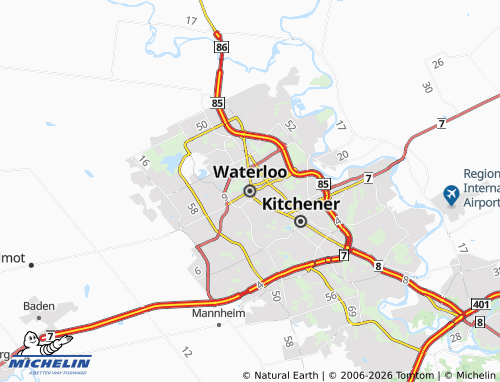 MICHELIN Waterloo map - ViaMichelin