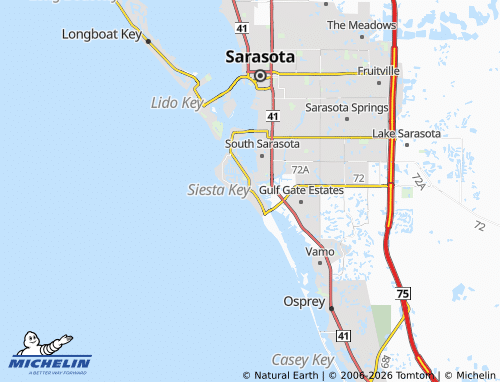 Mapa MICHELIN Siesta Key - ViaMichelin