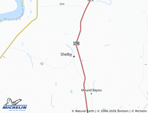 Mapa MICHELIN Shelby - ViaMichelin