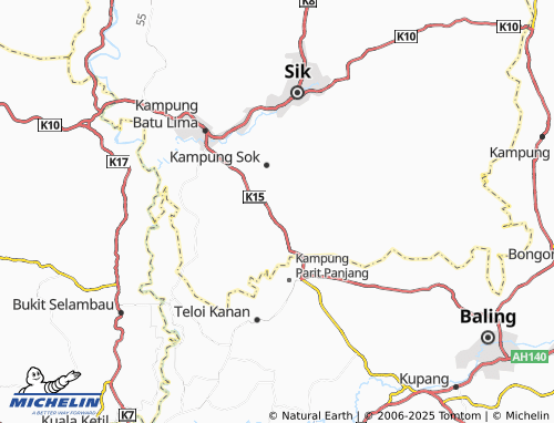 MICHELIN Kampung Tanah Liat map - ViaMichelin