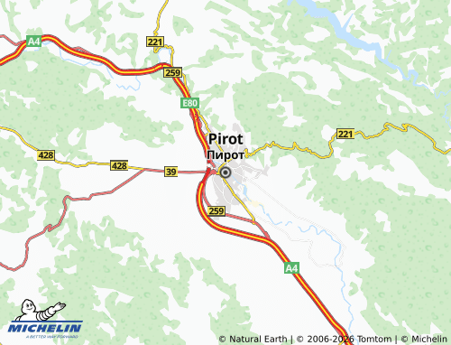 Mapa MICHELIN Pirot - ViaMichelin