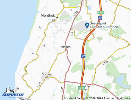 MICHELIN Midlum map - ViaMichelin
