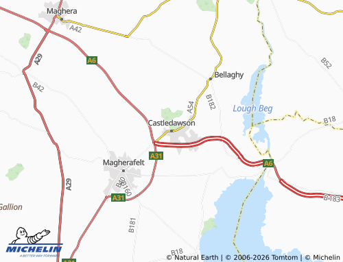 MICHELIN Castledawson map - ViaMichelin
