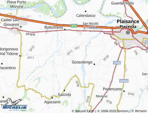 MICHELIN Gragnano Trebbiense map - ViaMichelin
