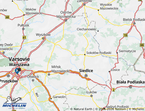 MICHELIN Węgrowski map - ViaMichelin
