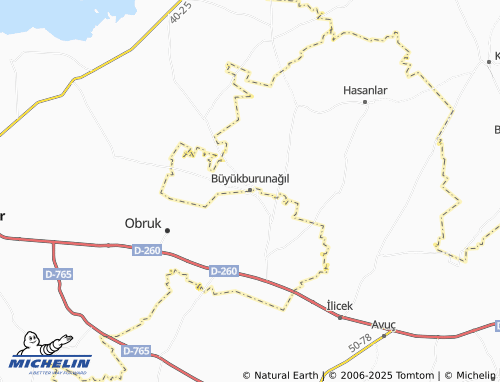 MICHELIN Büyükburunağıl map - ViaMichelin