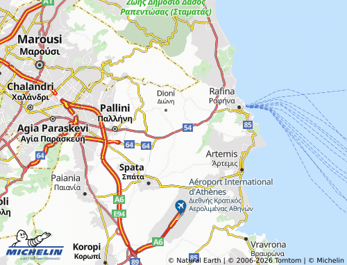 Mapa MICHELIN Pikermi - ViaMichelin
