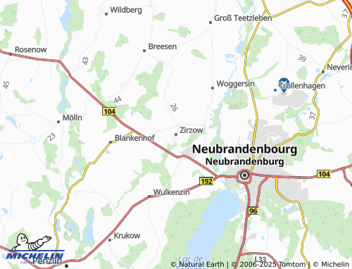MICHELIN Zirzow map - ViaMichelin
