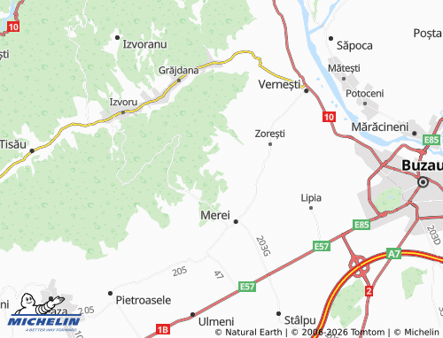 Carte MICHELIN Valea Puțului Merei - ViaMichelin