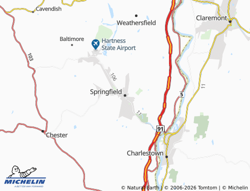Carte MICHELIN Springfield - ViaMichelin