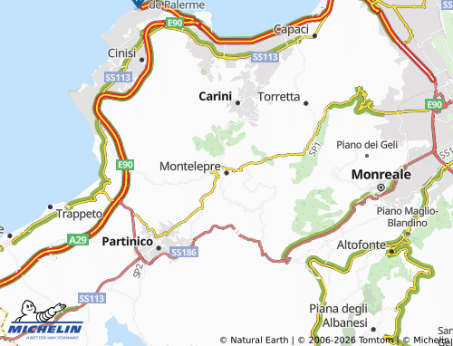 Mapa MICHELIN Montelepre - ViaMichelin