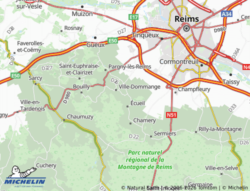 Mapa MICHELIN Sacy - ViaMichelin