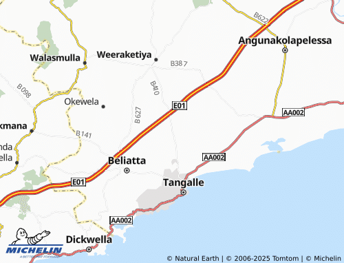 MICHELIN Thenagama South map - ViaMichelin